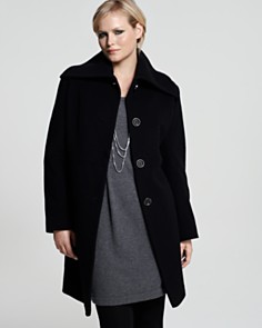 Plus Size Wool and Cashmere Blend Walker Coat Via Spiga Plus Size Wool and Cashmere Blend Walker Coat