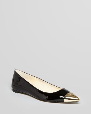 cap toe pointed flats