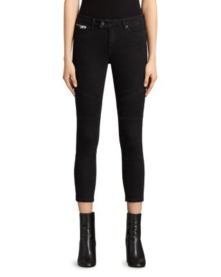 All saints best sale biker cropped jeans