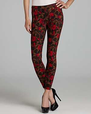 HUE Abstract Floral Jean Leggings