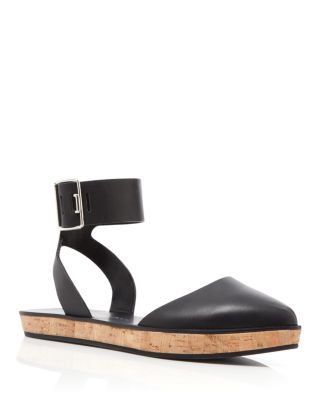 pointed toe strap flats