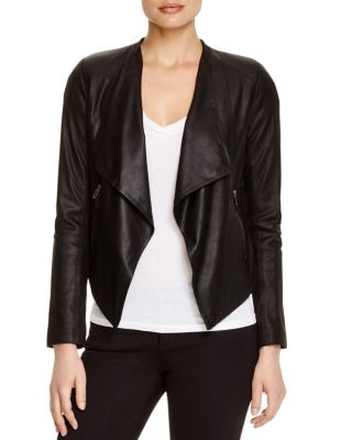 BB DAKOTA Siena Draped Leather Jacket | Bloomingdale's