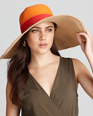 Aqua Colorblock Floppy Hat