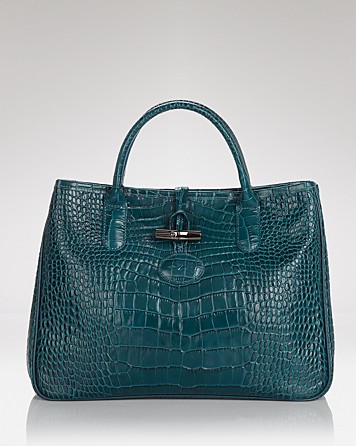 Longchamp Satchel - Roseau Croc | Bloomingdale's