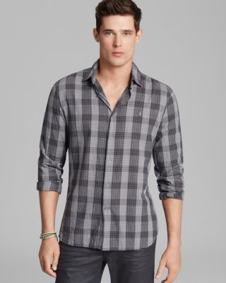 John Varvatos USA Tonal Plaid Peace Sport Shirt - Slim Fit | Bloomingdale's