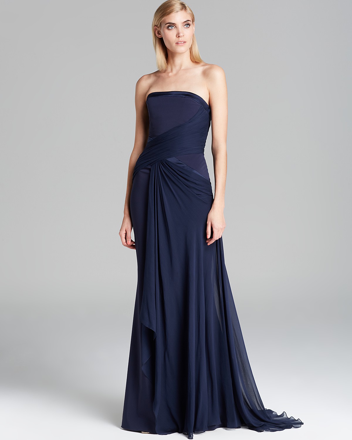 Badgley Mischka Gown - Strapless Draped | Bloomingdale's