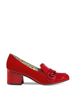 gucci marmont suede loafer pumps