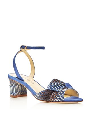cornflower blue block heels