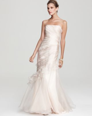 Theia Strapless Organza Mermaid Gown | Bloomingdale's