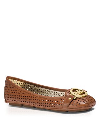 michael kors fulton leather moccasin flats