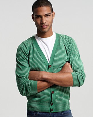 Paul Smith Jeans Green Stripe Cardigan