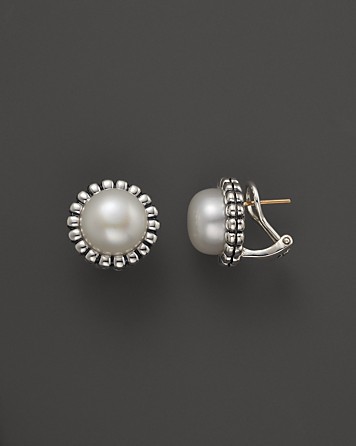 freshwater fluted lagos pearl sterling earrings silver
