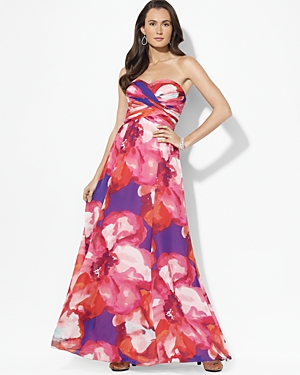 Spring Floral Fashion - Lauren Ralph Lauren Petites Printed Floral Gown