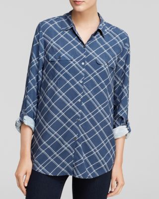 Soft Joie Top - Onyx B Plaid | Bloomingdale's