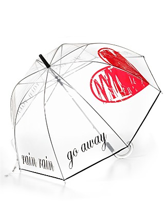 Clear Umbrella with heart Rainy Day Wedding