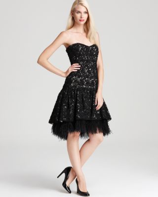 Badgley Mischka Strapless Dress - Sweetheart Lace | Bloomingdale's