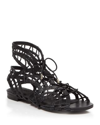 caged flat sandals uk