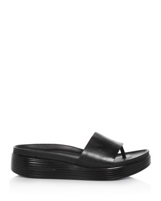 Gucci Fifi Platform Demi Wedge Thong Sandals In Black