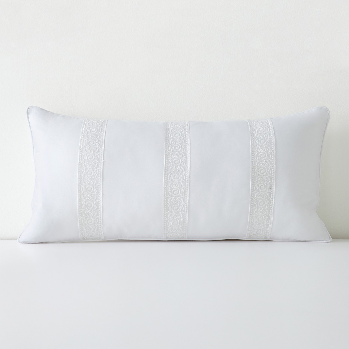 Hudson Park Luxe Inset Lace Boudoir Decorative Pillow, 12