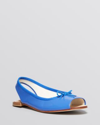 open toe slingback flats