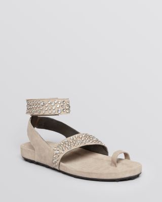 stuart weitzman roman suede flat sandals