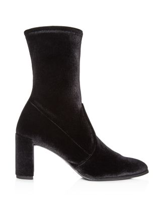 stuart weitzman stretch back leather booties