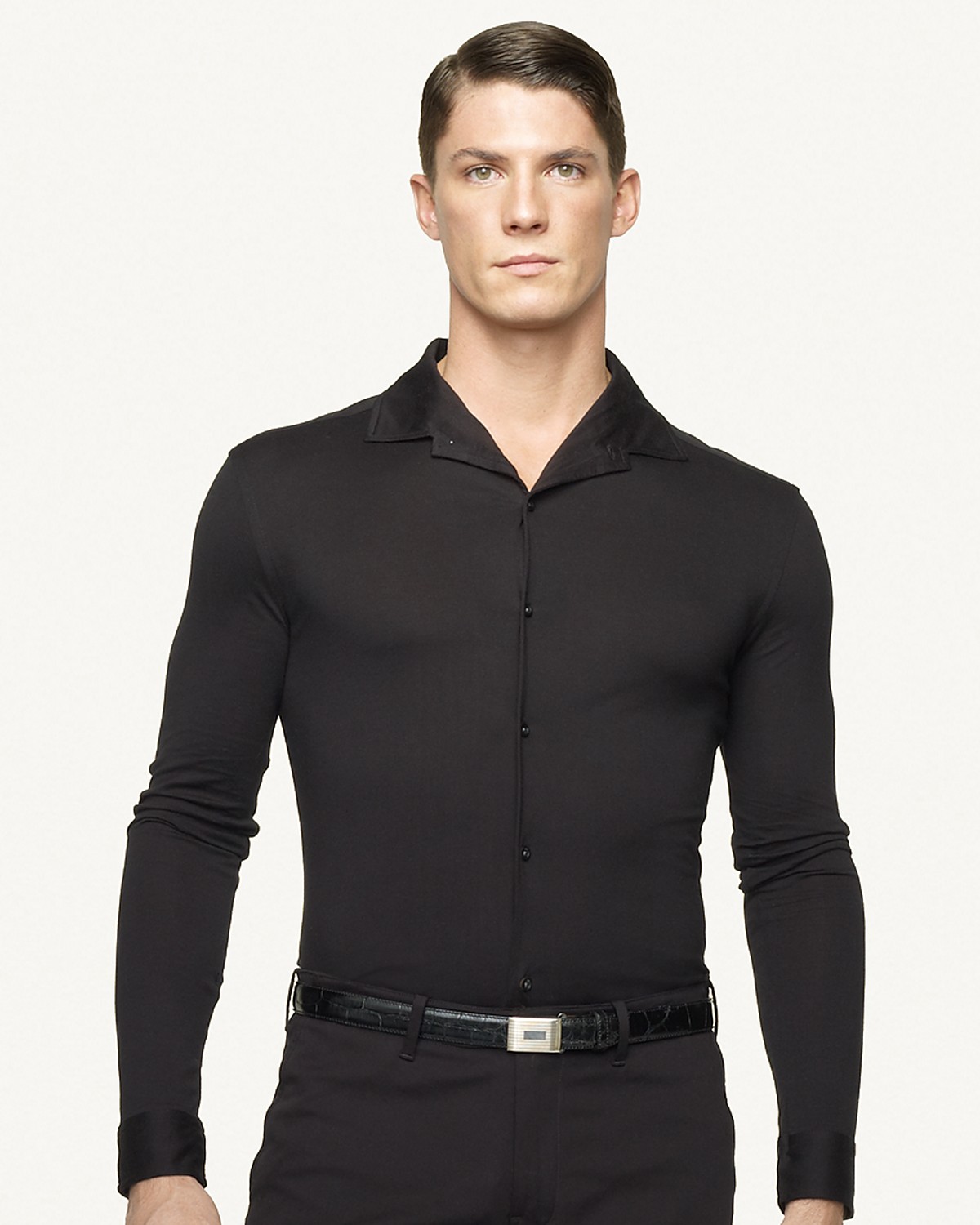 Ralph Lauren Black Label Long-Sleeved Cotton Jersey Button-Down Shirt | Bloomingdale's