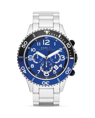 MARC BY MARC JACOBS Rock Stainless Steel & Blue Watch, 46mm_0