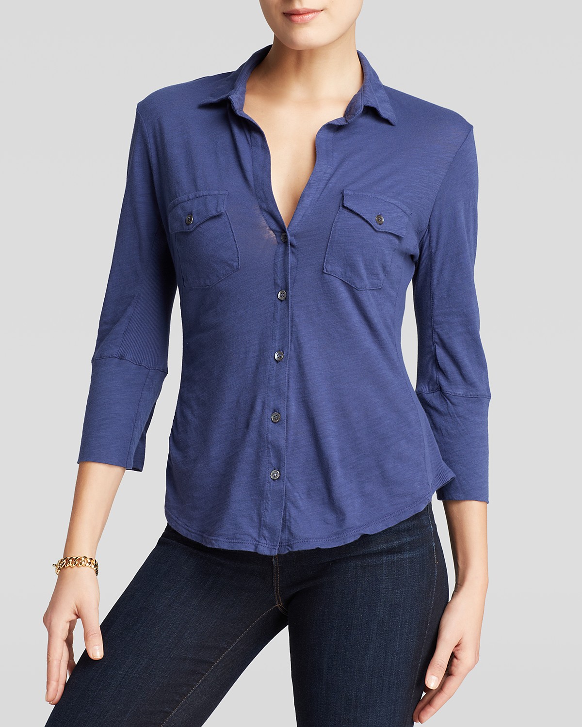 James Perse Shirt - Contrast Panel | Bloomingdale's