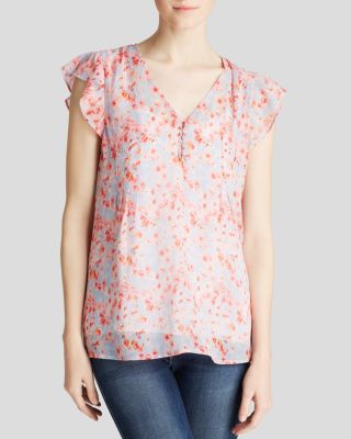 Joie Blouse - Macy B Whimsical Watercolor Floral Silk | Bloomingdale's