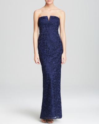 aidan mattox lace column gown