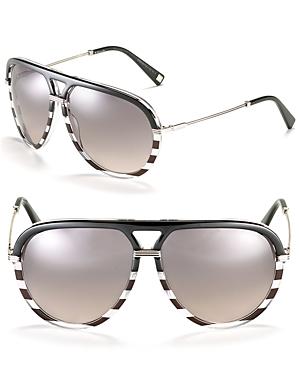 Dior Striped Acetate Aviator Sunglasses