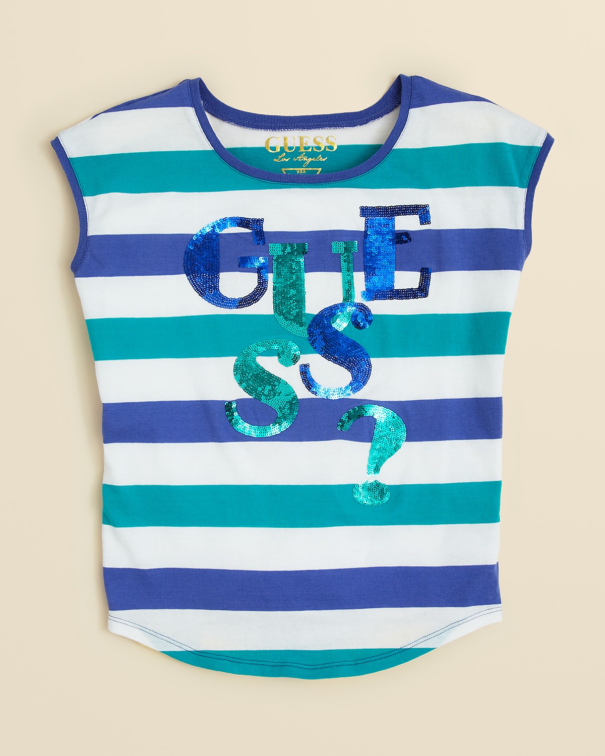 GUESS Striped Sequin Top - Sizes S-XL | Bloomingdale's