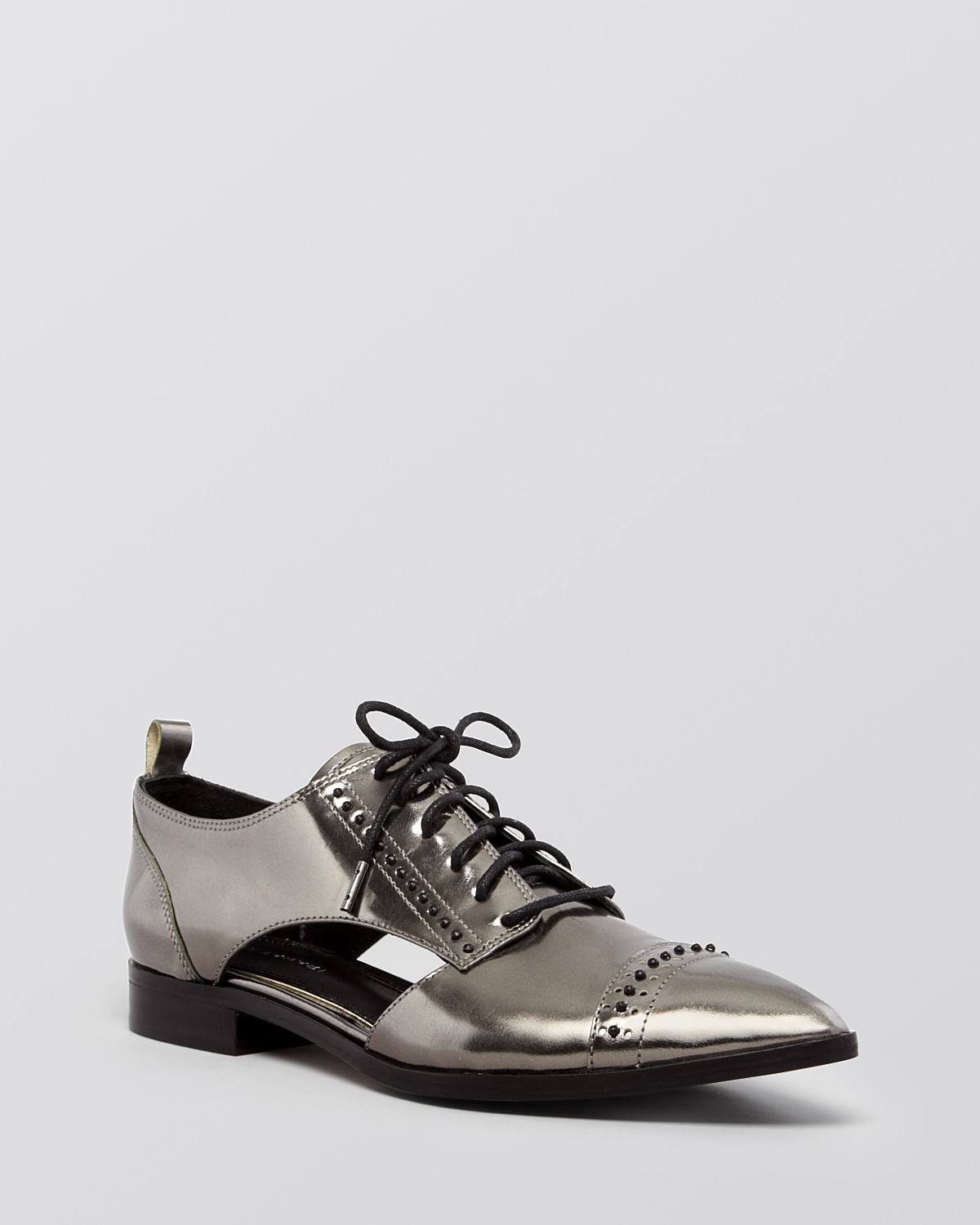 Elie Tahari Pointed Toe Lace Up Oxford Flats - Oakly | Bloomingdale's