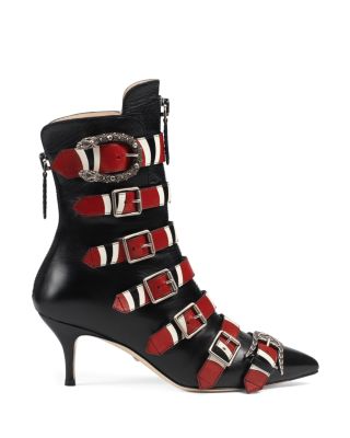 gucci leather boots with buckle