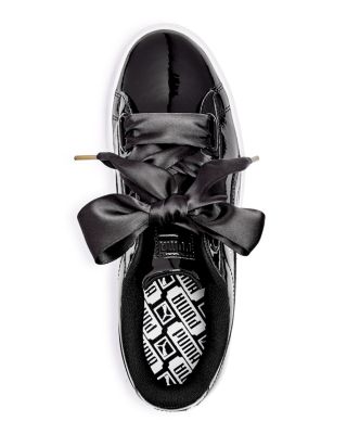 puma basket black patent leather