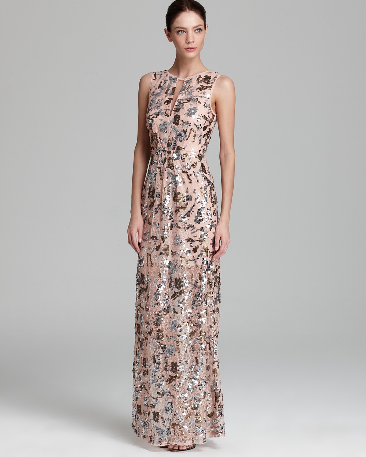 BCBGMAXAZRIA Gown - Cutout Sequin | Bloomingdale's