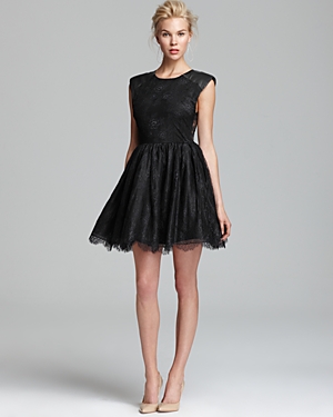 Alice and Olivia Shelly Leather Detail Dress