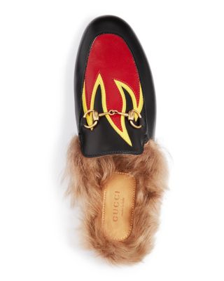 princetown leather slipper fur