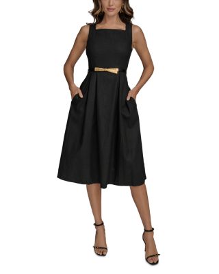 Donna Karan New York Womens A-Line Square Neck Mid Black 6