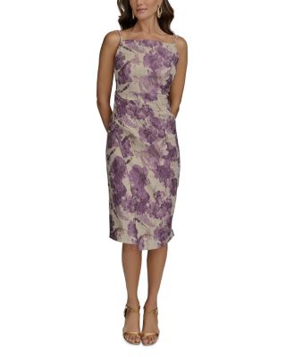 Donna Karan New York Womens Metallic Jacquard Dres Wisteria Multi 10