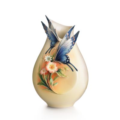 Franz Collection Fluttering Beauty Flower and Butterfly Small Vase