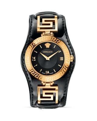 Versace Signature Rose Gold & Black Dial Watch, 35mm