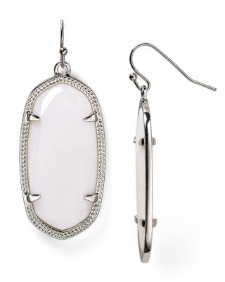 Kendra Scott Signature Elle Drop Earrings In Rhodium/white
