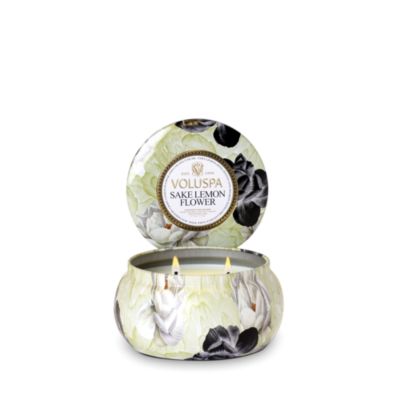 Voluspa Two Wick 11 oz. Metallo Candle, Sake Lemon Flower