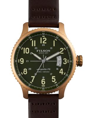 Filson The Mackinaw Field Leather Strap Watch, 43mm