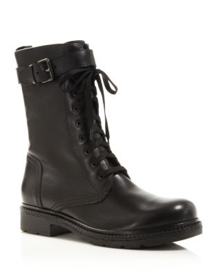 La Canadienne Carter Lace Up Moto Booties