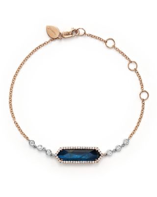 Meira T 14K Rose Gold, Blue Labradorite and Onyx Bracelet with Diamonds