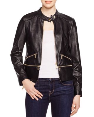 MICHAEL Michael Kors Leather Moto Jacket