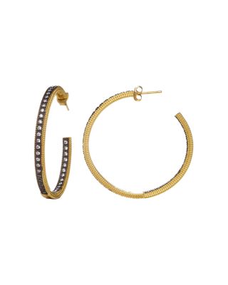 Freida Rothman Classic Pavé Hoop Earrings